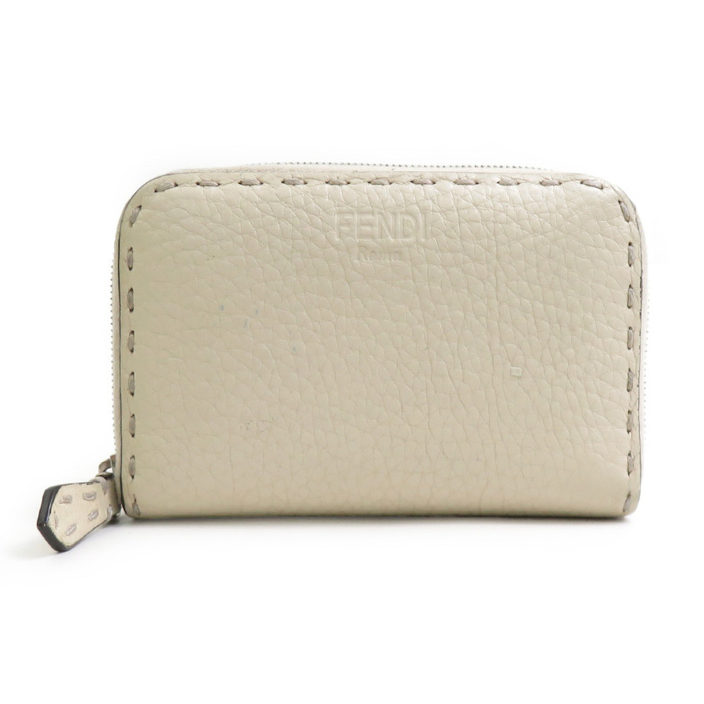 Fendi FENDI Wallet/Coin Purse Selleria Leather Ivory Men's/Women's 8M0313-SAR...